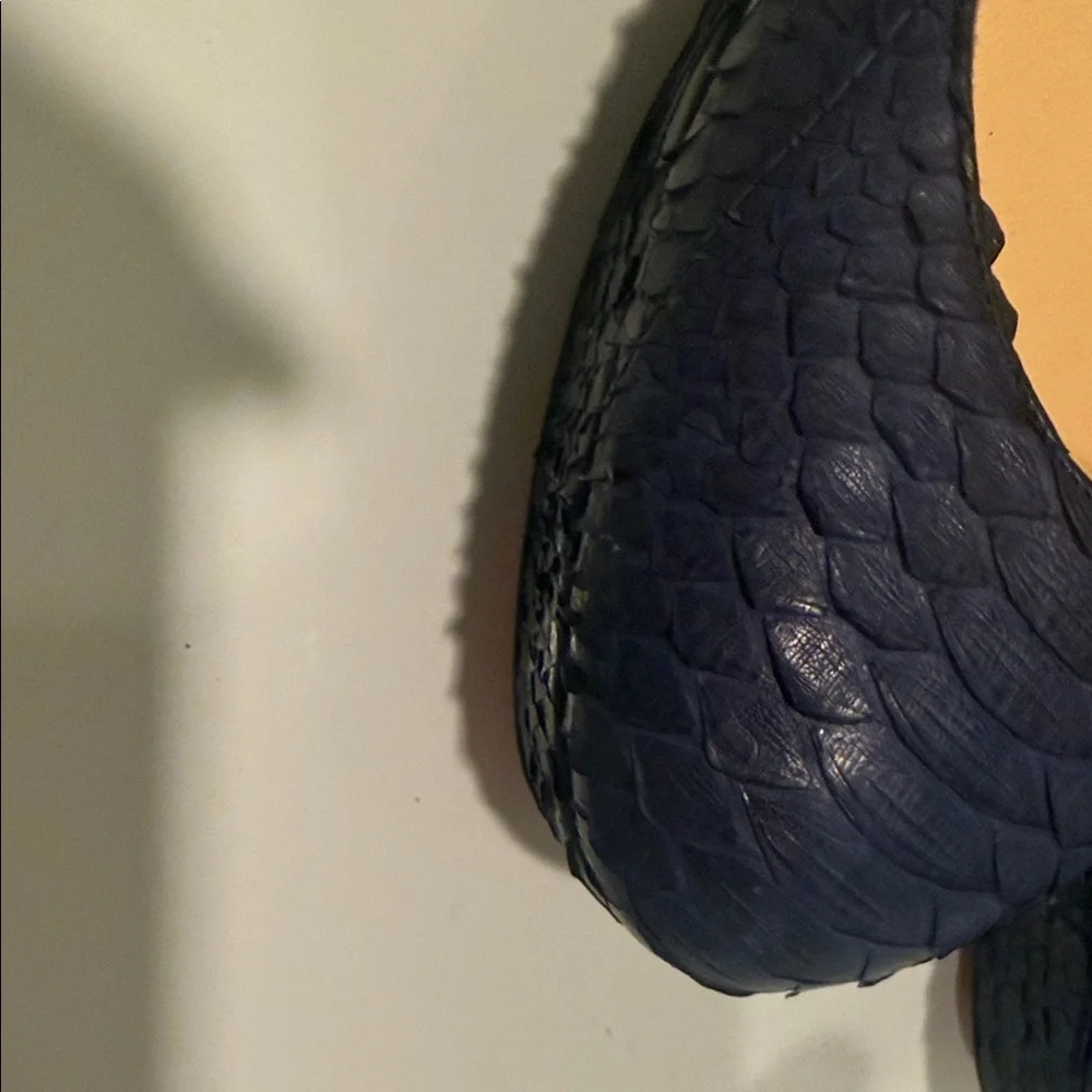 Christian Louboutin Blue Python Platform Heels - Picture 5 of 8